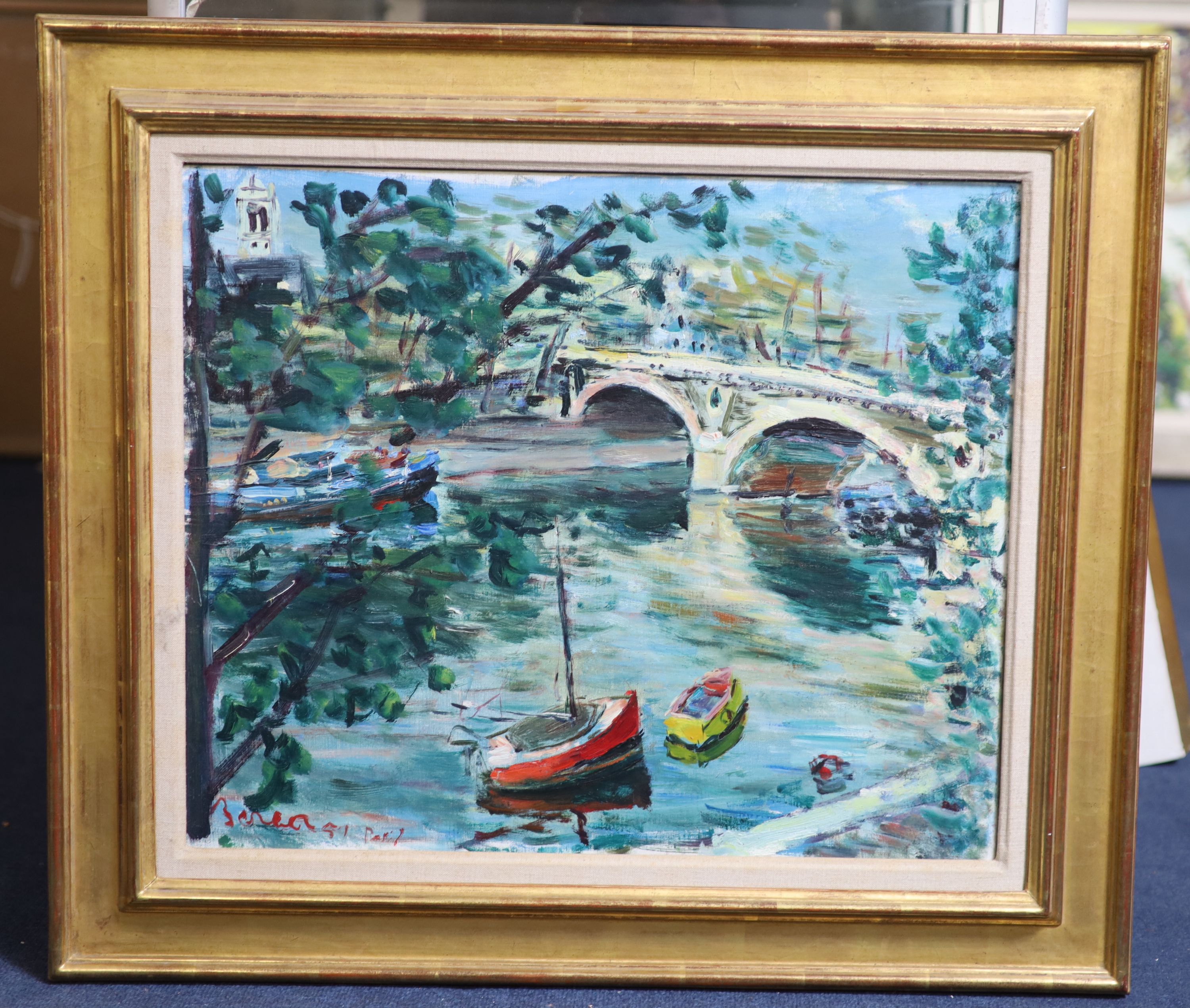 André Berea, Bridge over The Seine, oil on canvas, 38 x 54cm